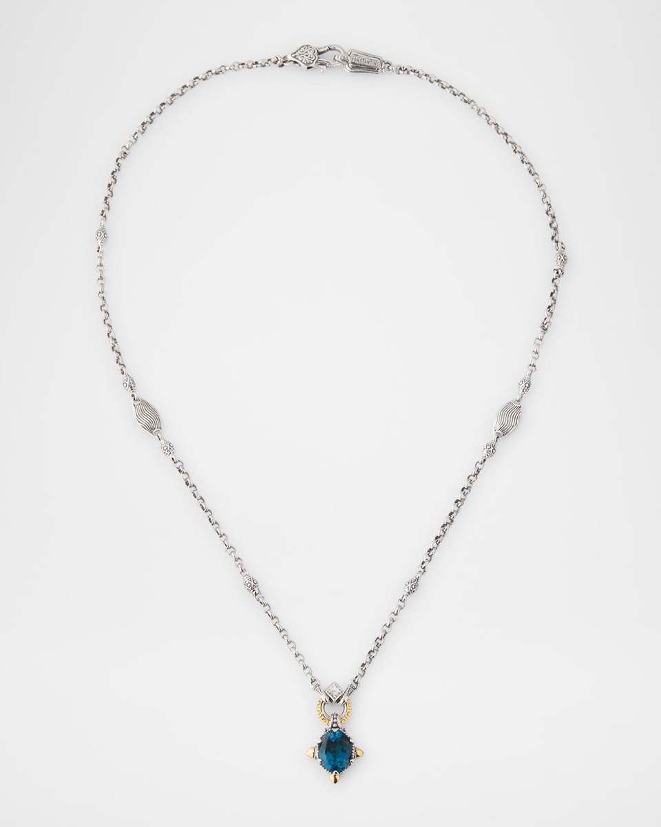Kyma London Blue Topaz and White Sapphire Statement Necklace